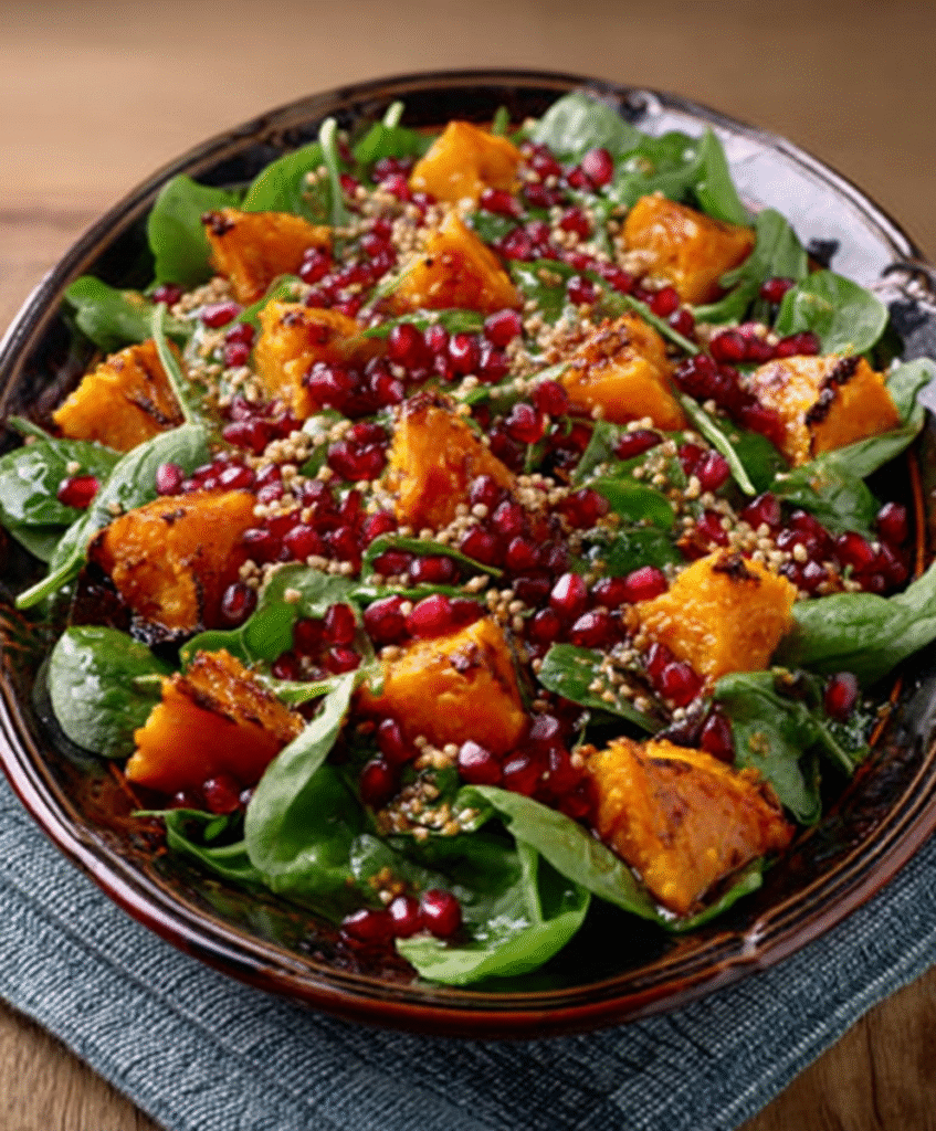 Ensalada Templada de Calabaza y Granada