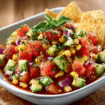 Ensalada de Maíz, Tomate y Melocotón