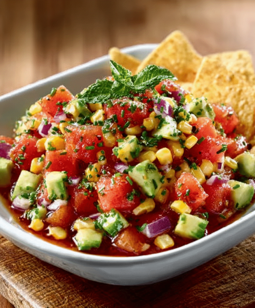 Ensalada de Maíz, Tomate y Melocotón
