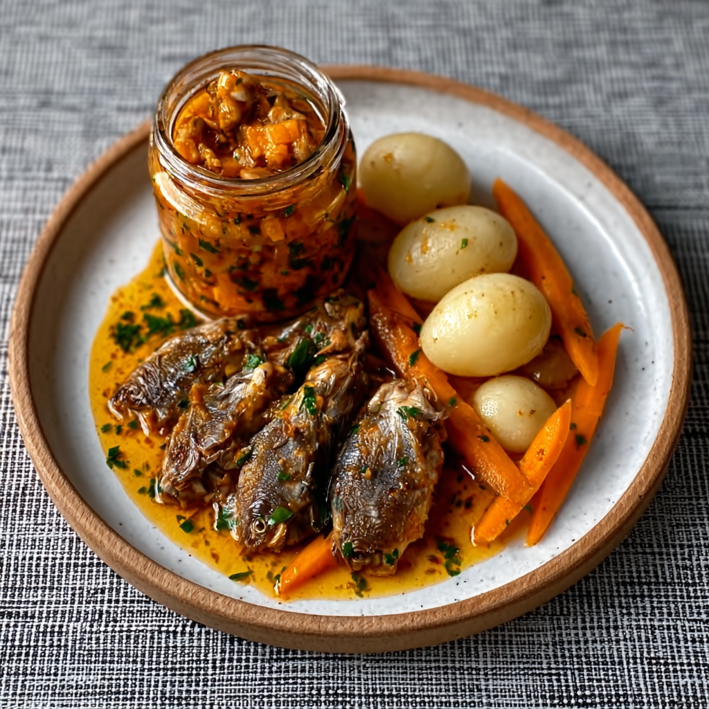 Escabeche de setas y verdinas frescas