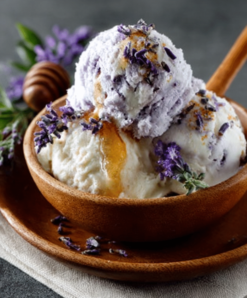 Helado de Yogur con Lavanda y Miel