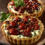 Mini Tartas de Tomate Cherry y Albahaca