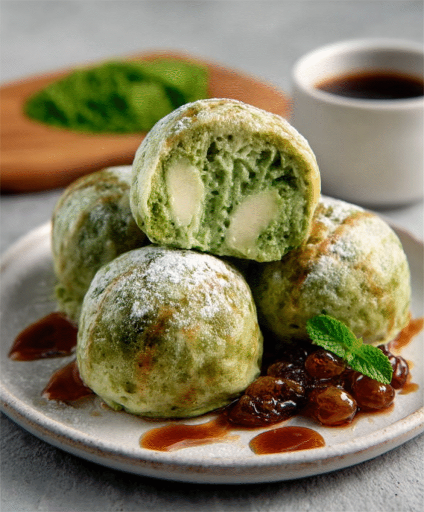 Nubes Rellenas de Crema de Matcha