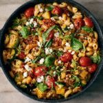 Pasta veraniega de verduras en una sola olla