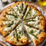 Pizza Blanca con Espárragos y Ricotta