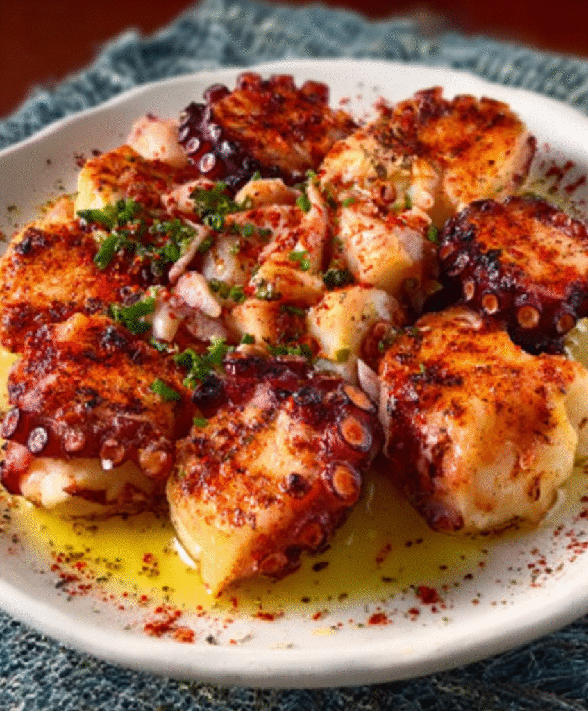 Pulpo a la Española con Aceite de Pimentón