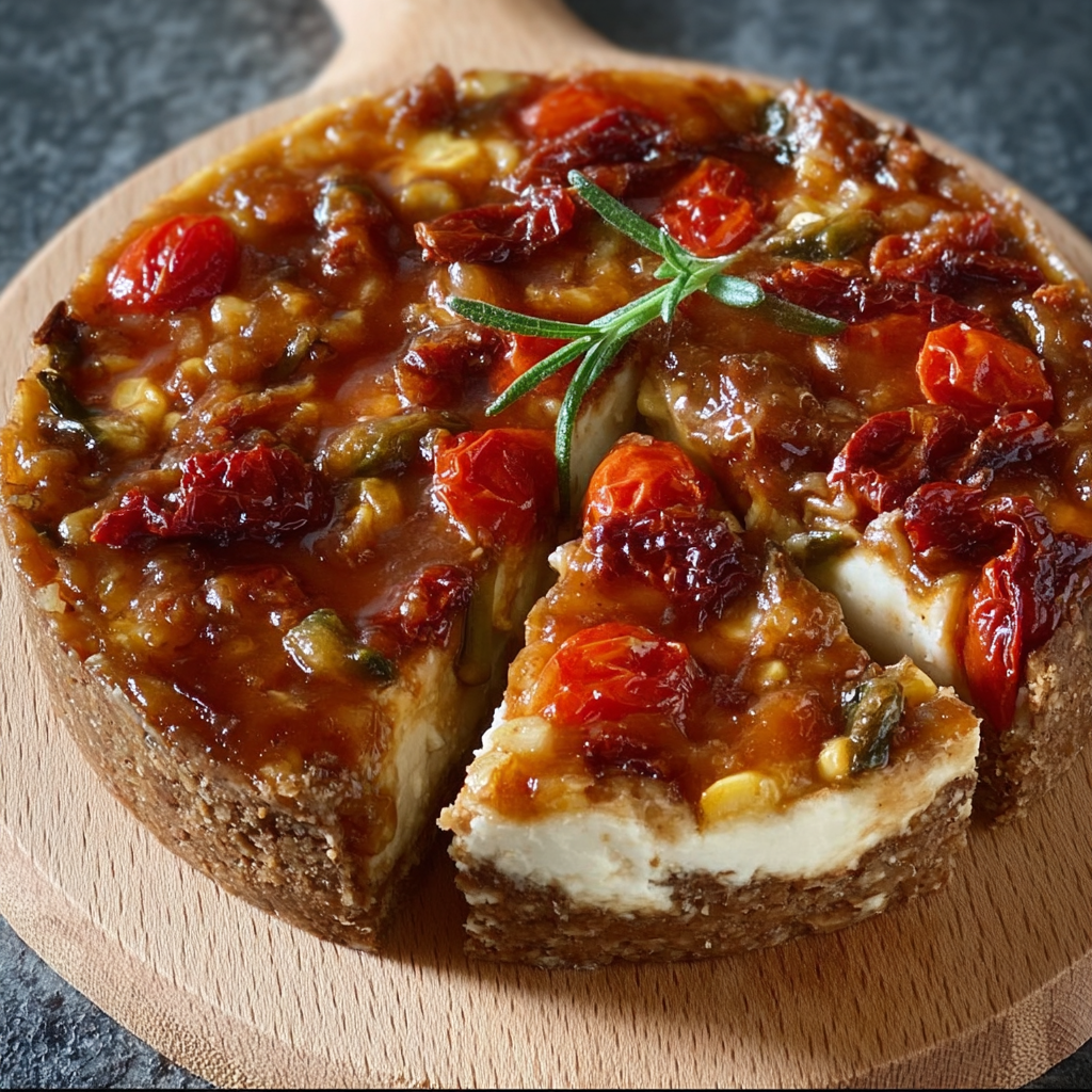 Tarta Salada de Maíz Dulce y Tomates Secos