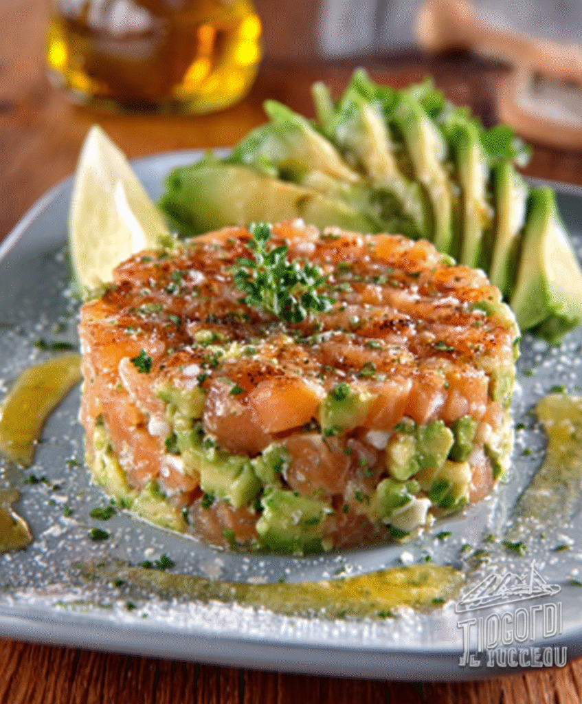 Tartar de Salmón con Aguacate y Lima
