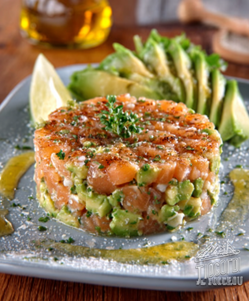 Tartar de Salmón con Aguacate y Lima