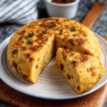 Tortilla de patatas vegana con tofu