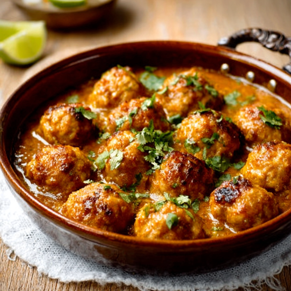 Albóndigas de Pollo con Salsa de Coco y Curry