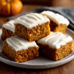 Barras de Calabaza con Glaseado de Queso Crema