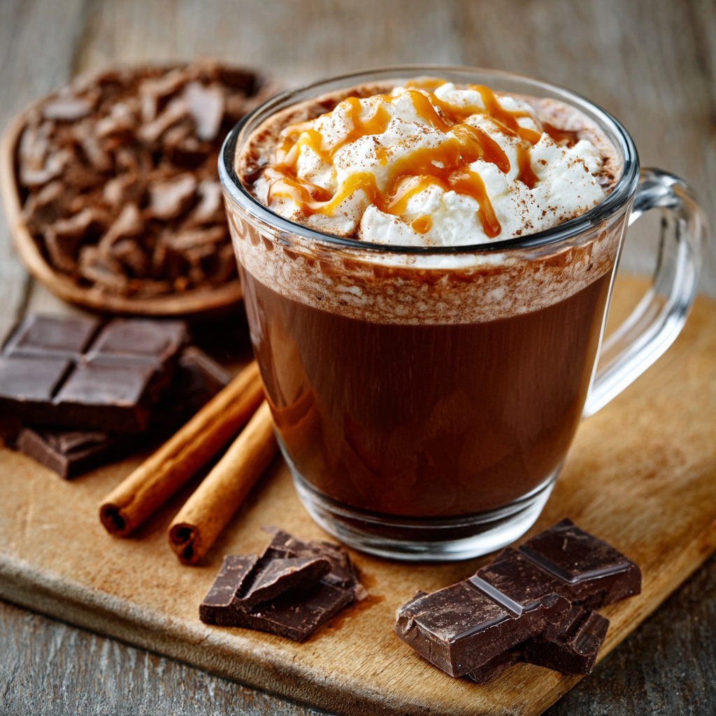 Chocolate caliente de caramelo y canela