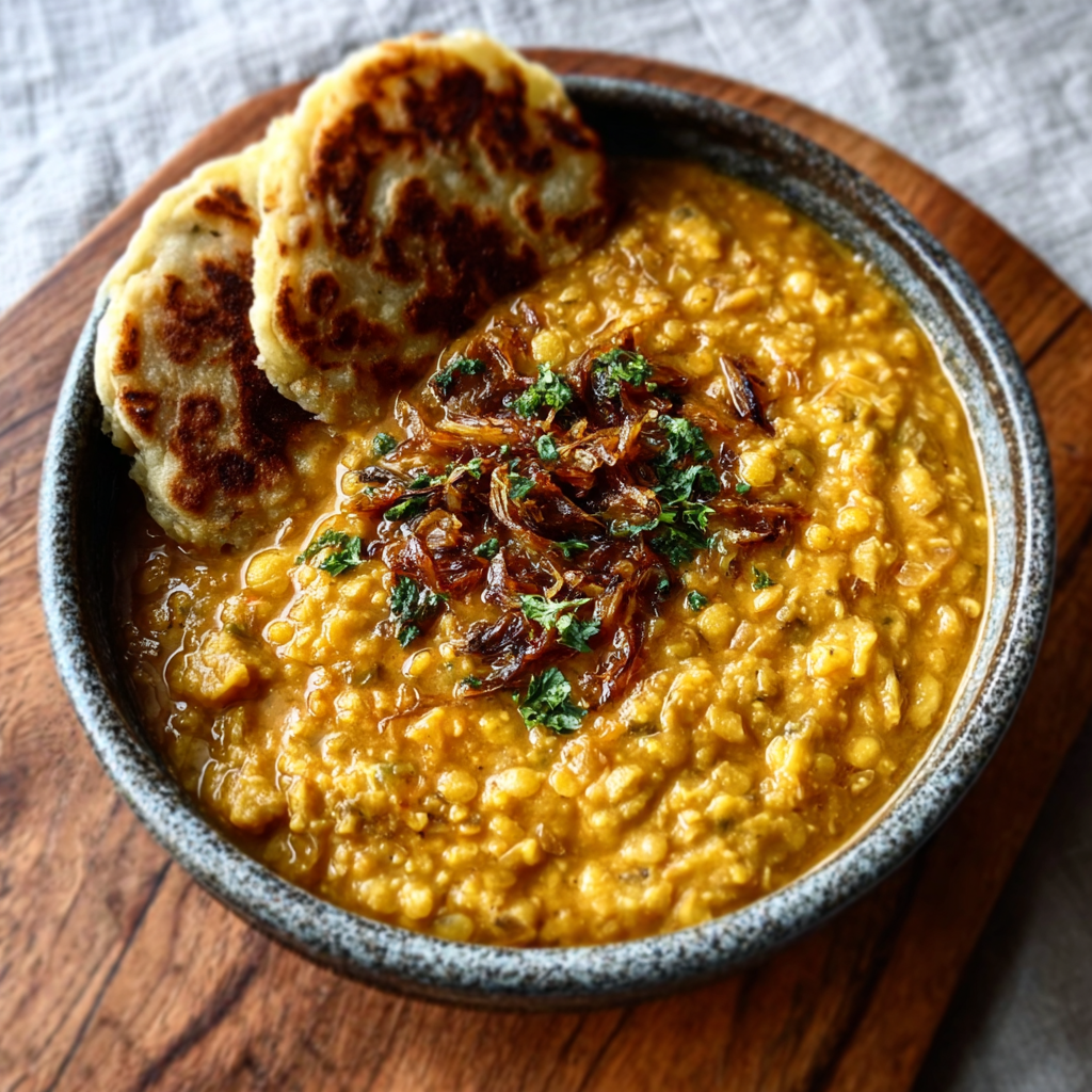 Curry de Dhal de Sri Lanka con Roti de Coco