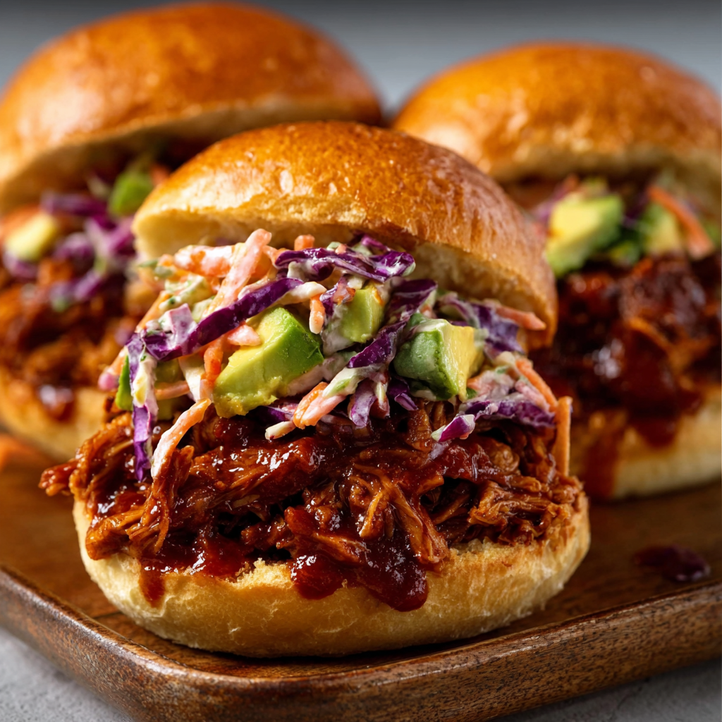 Deslizadores de Jackfruit a la Barbacoa con Ensalada de Aguacate