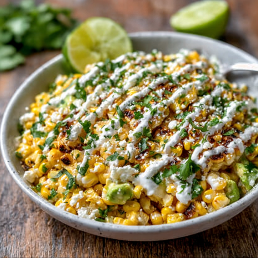 Ensalada de Elote Callejero con Cotija y Mayonesa de Lima