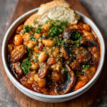 Estofado Vegano de Champiñones Ahumados y Frijoles
