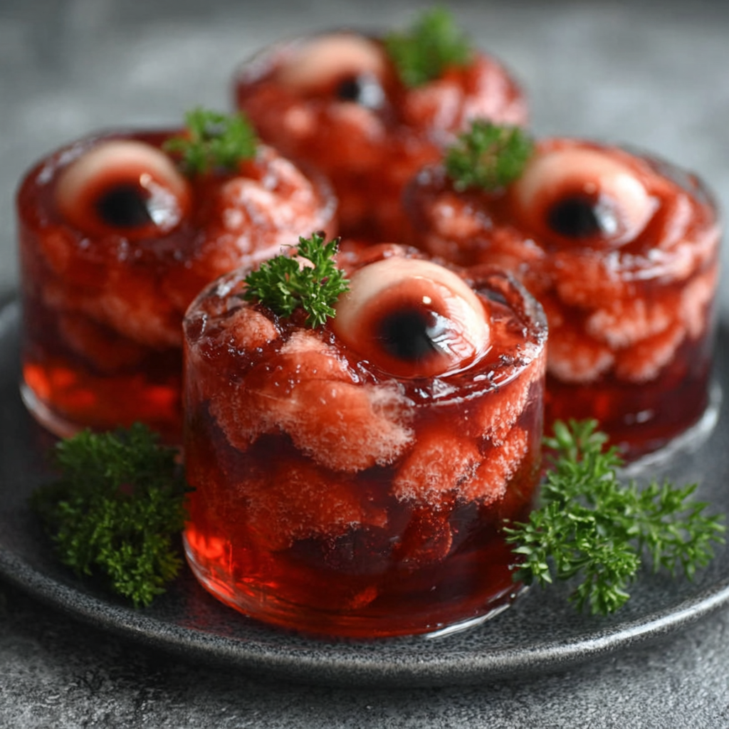 Gelatinas de Ojos Rojos Espeluznantes para Fiestas de Halloween
