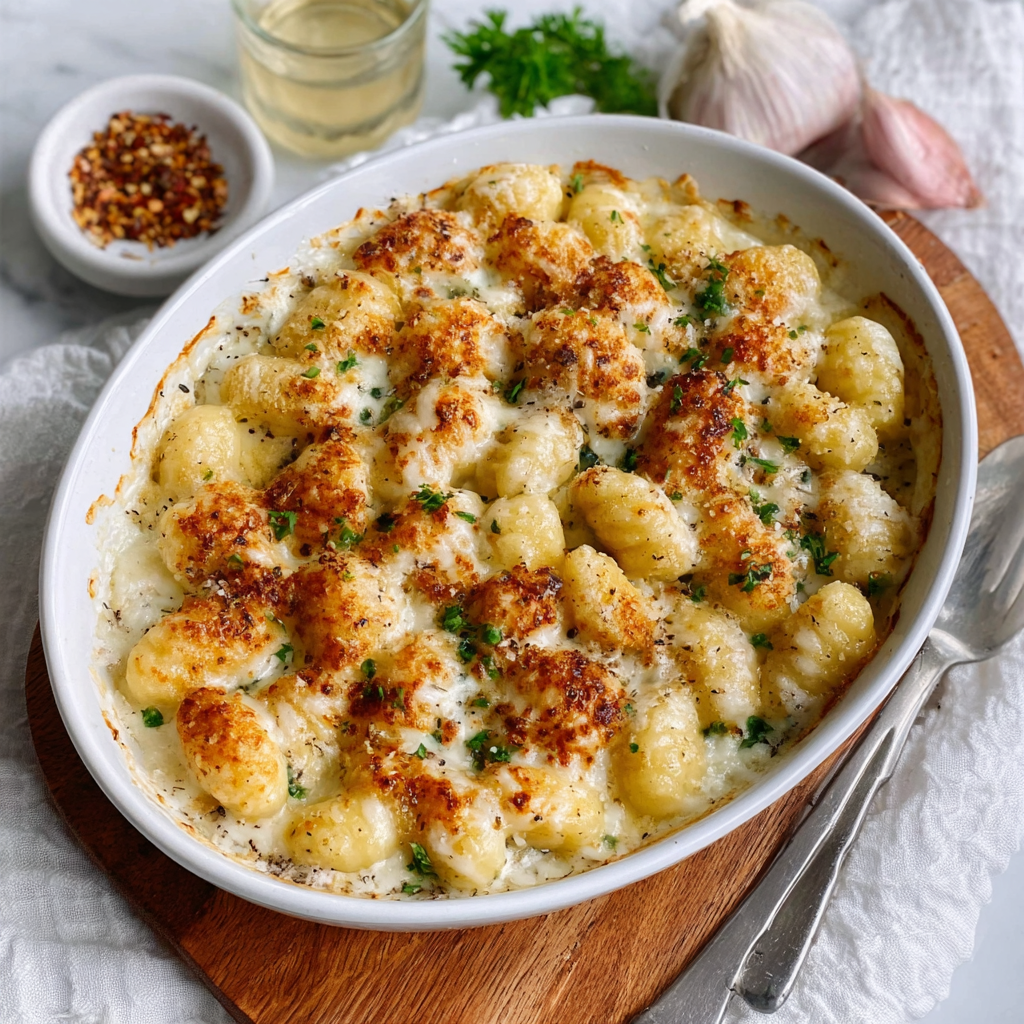 Gnocchi al Horno con Trufa y Ajo y Parmesano