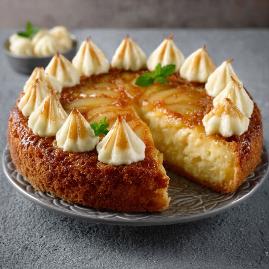 Pastel de pera y vainilla