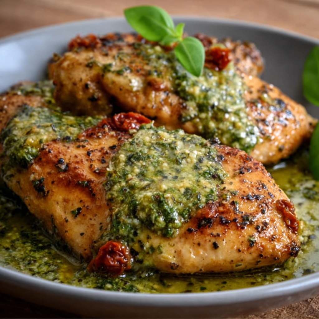 Pollo al Pesto con Tomates Secos