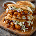 Quesadillas de Tempeh a la Barbacoa y Ensalada de Col Rizada