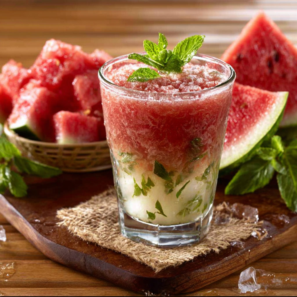 Refrescante de coco y sandía