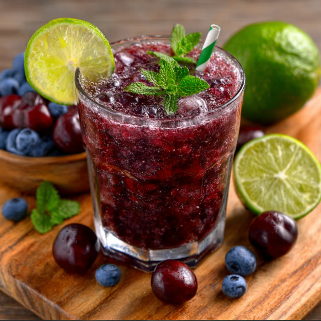 Refresco de arándano y menta