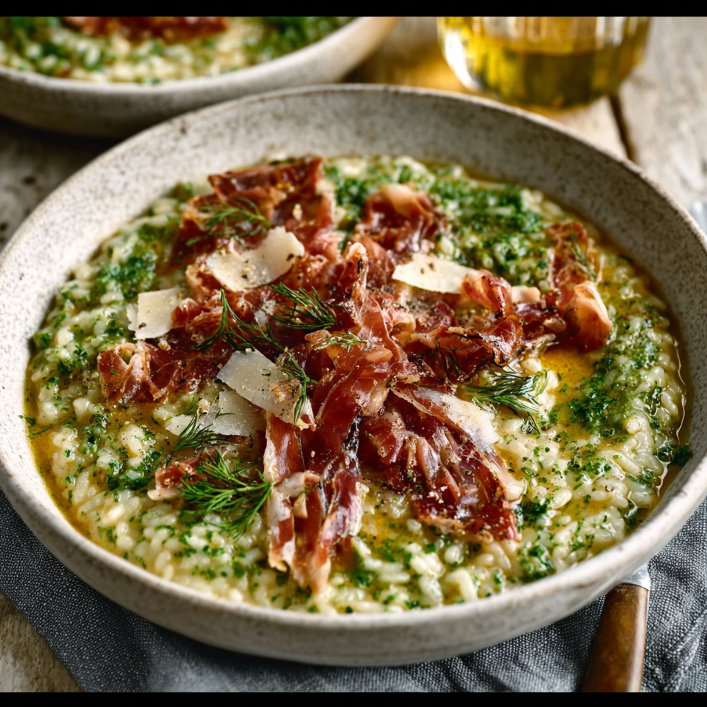 Risotto de Hinojo y Limón con Prosciutto Crujiente