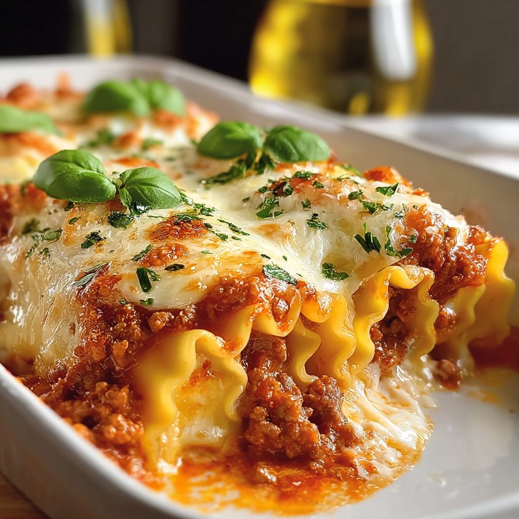 Rollos de Lasaña de Carne con Queso