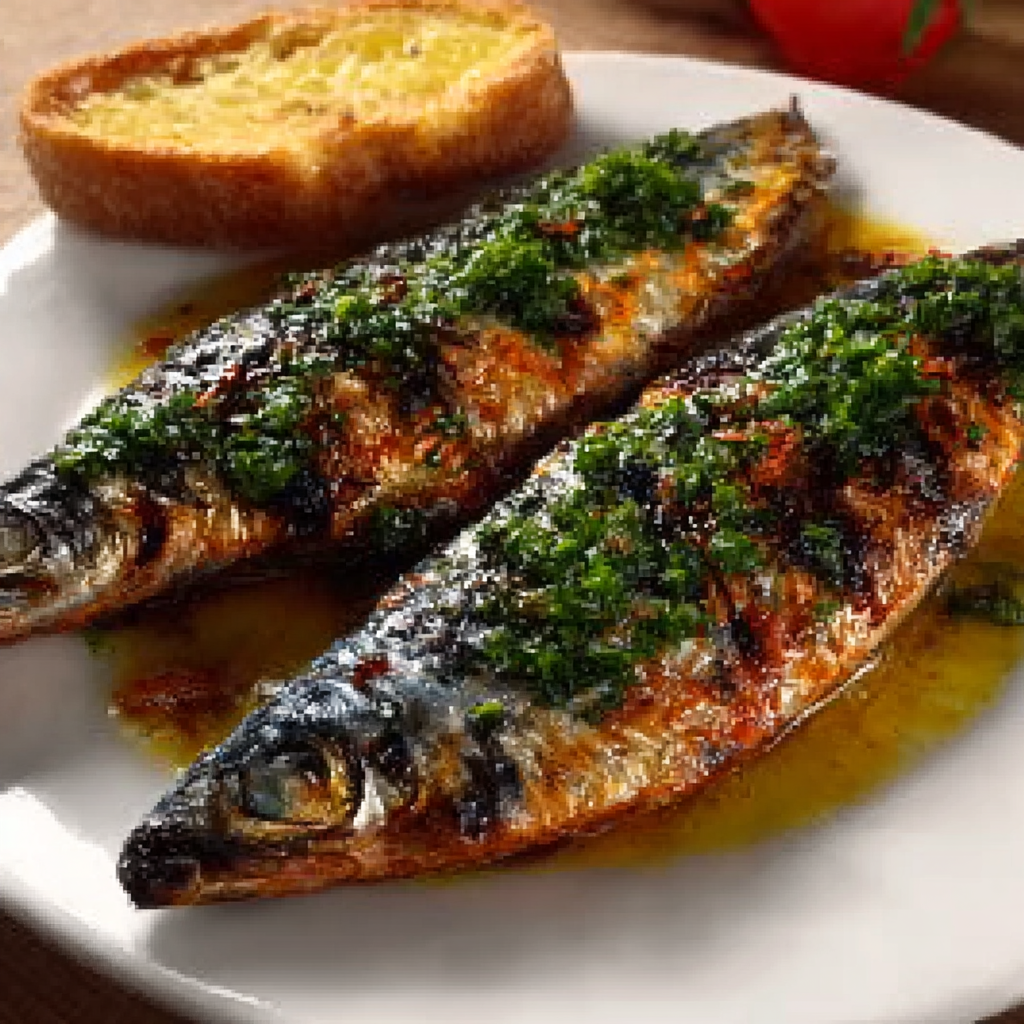 Sardinas a la Parrilla con Ajo y Perejil