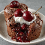 Soufflés de cereza y chocolate