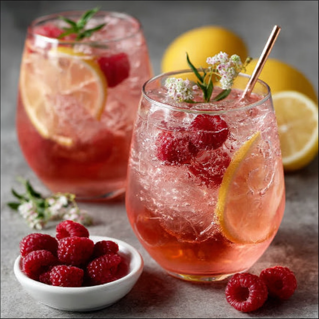 Spritz de limonada y agua de rosas