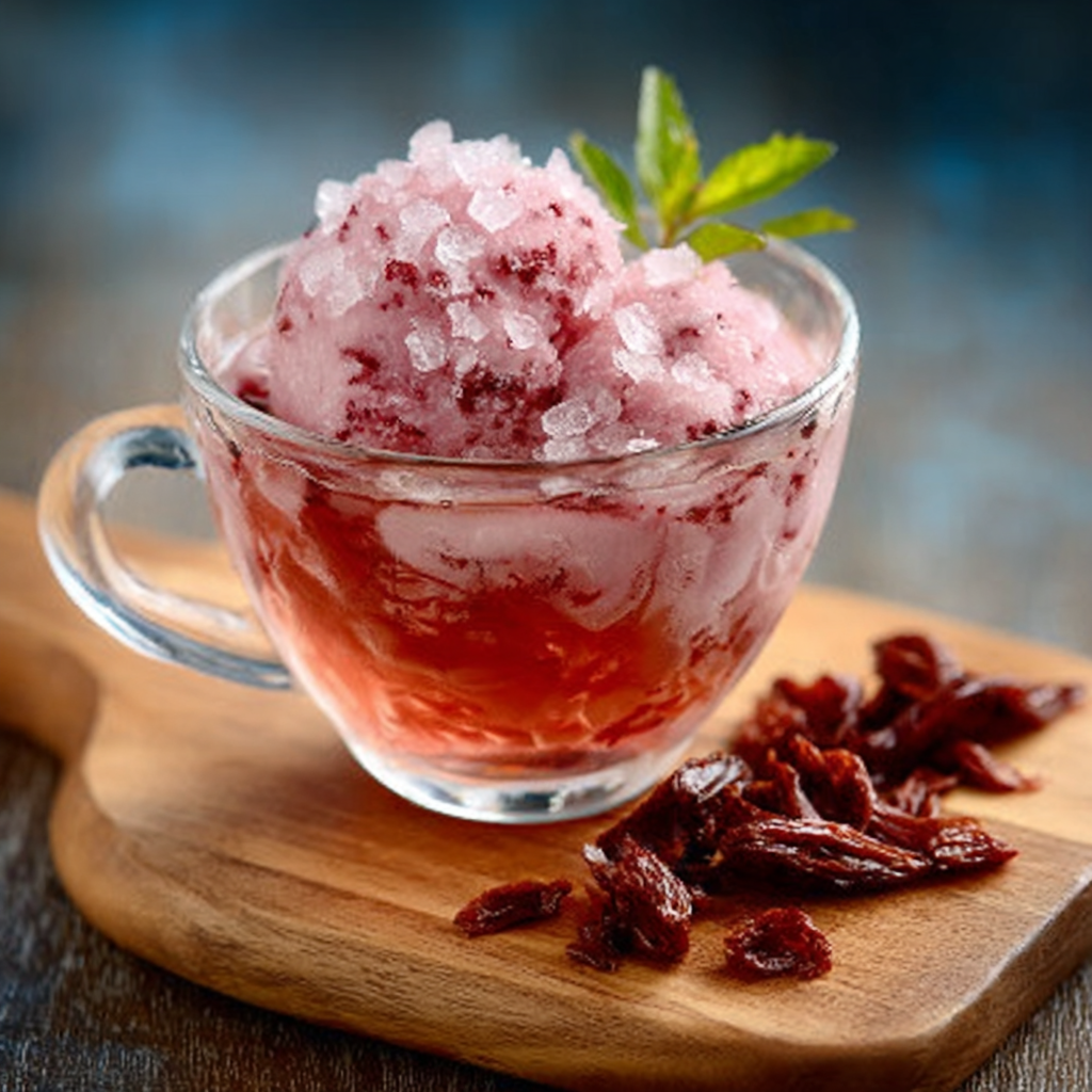 Té helado de granada y rosa