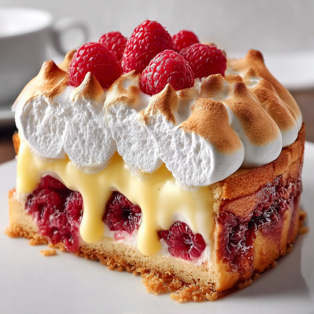Tarta de Crema de Limón y Frambuesa con Merengue