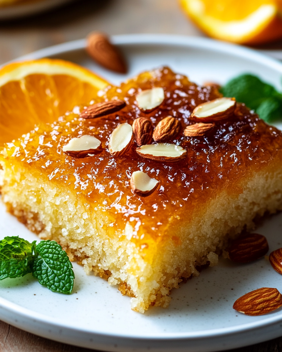 Basbousa de Almendra y Naranja