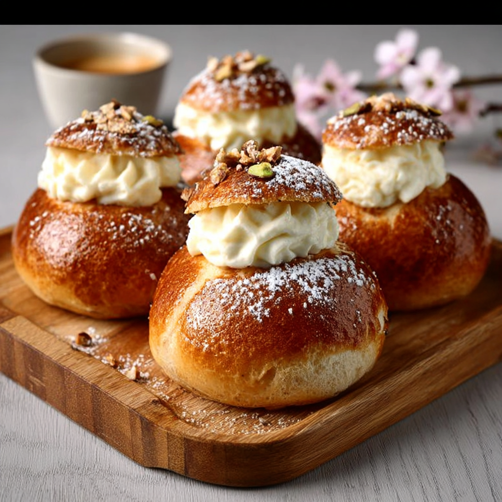Bollos de cardamomo con crema (Semla)