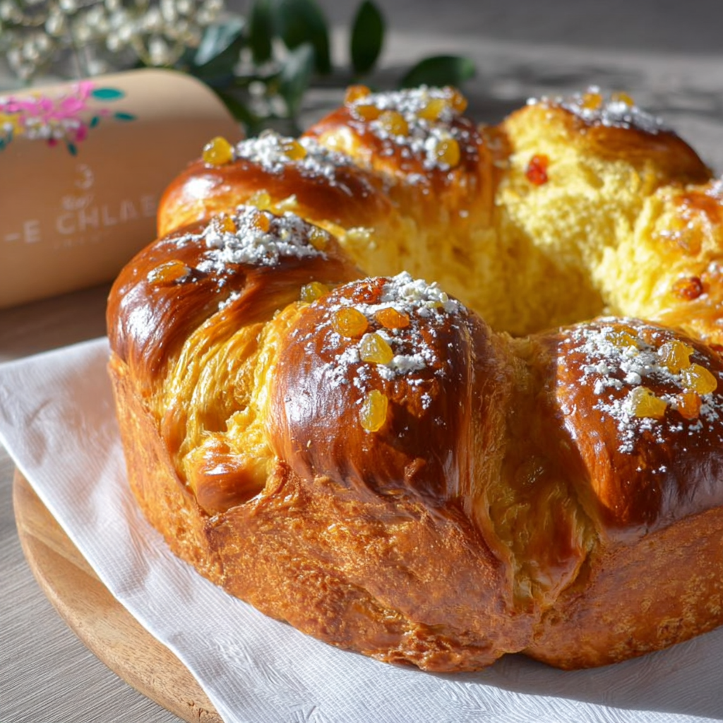 Brioche Navideña con Agua de Azahar y Pasas Doradas