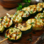 Brochetas de calabacín a la parrilla