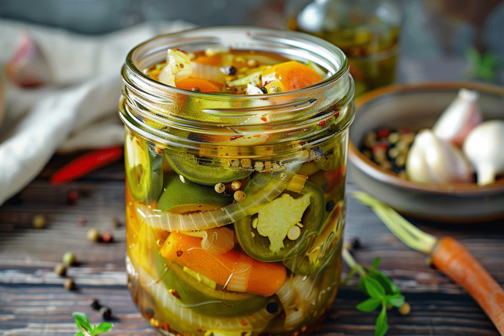 Chiles en escabeche caseros