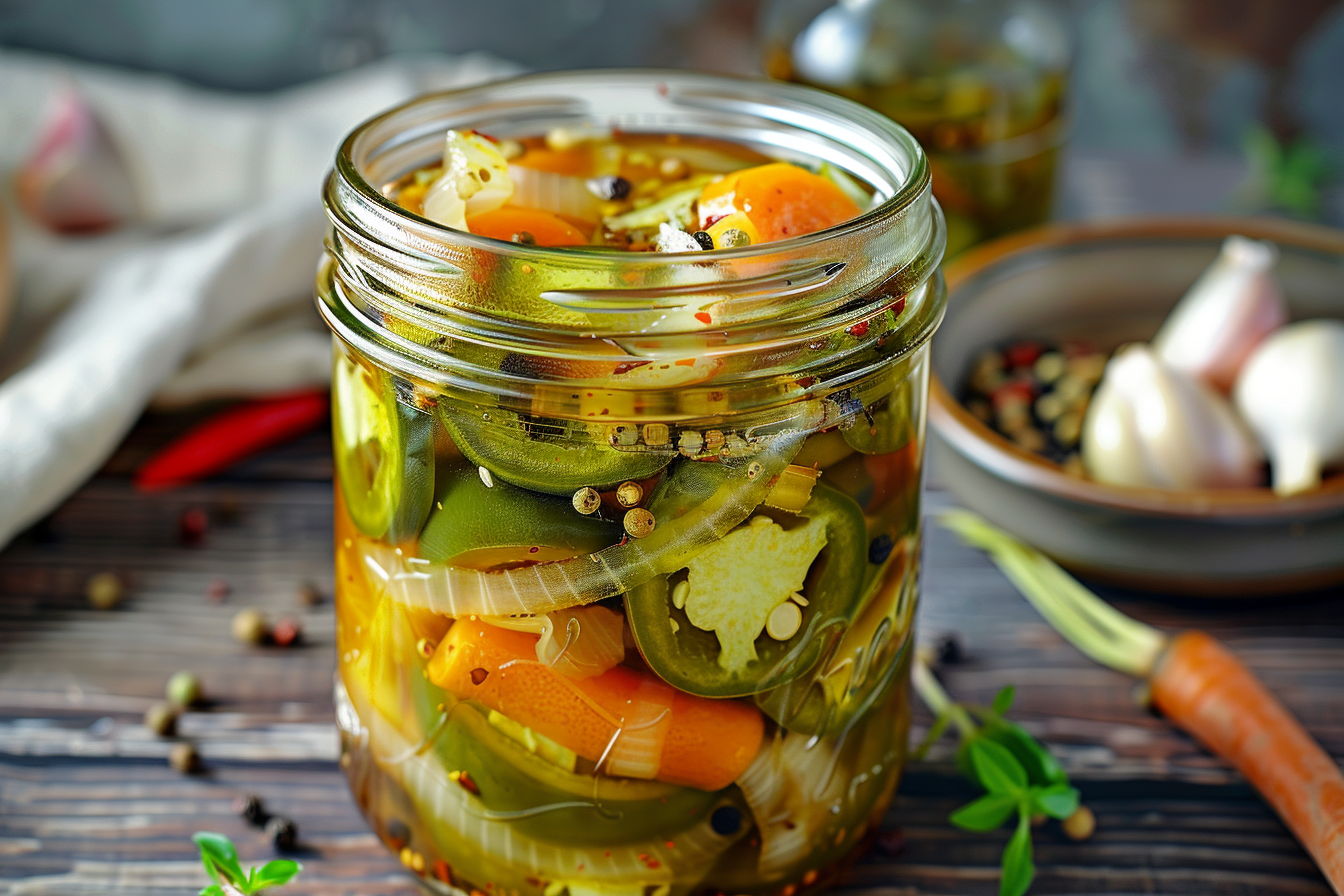 Chiles en escabeche caseros