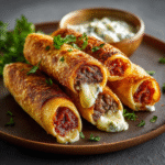 Cigarrillos crujientes de carne y queso
