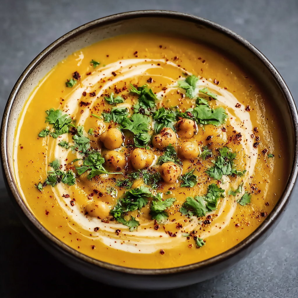 Crema de Calabaza con Garbanzos