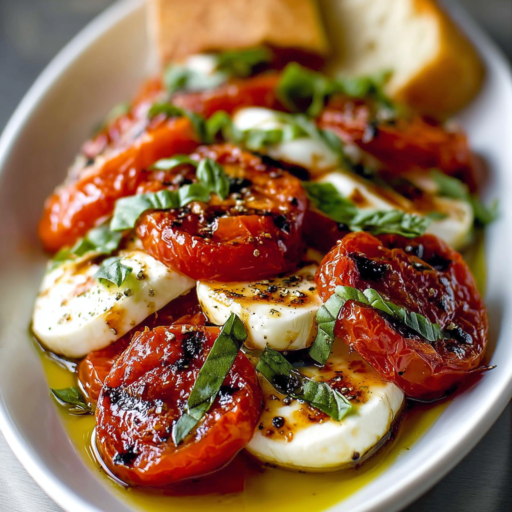 Ensalada Caprese de Tomates Asados