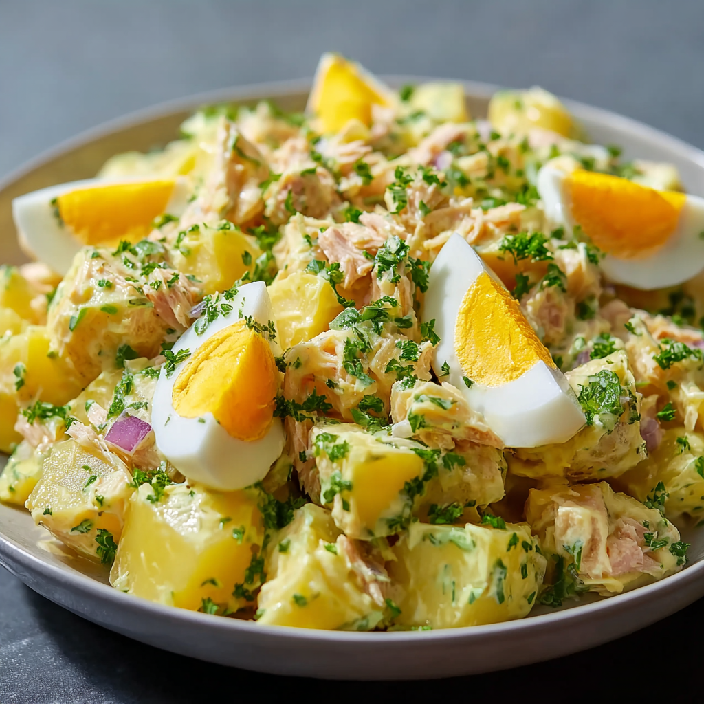 Ensalada de Patatas con Atún y Huevos