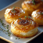Feuilletés de Queso de Cabra y Cebolla Confitada