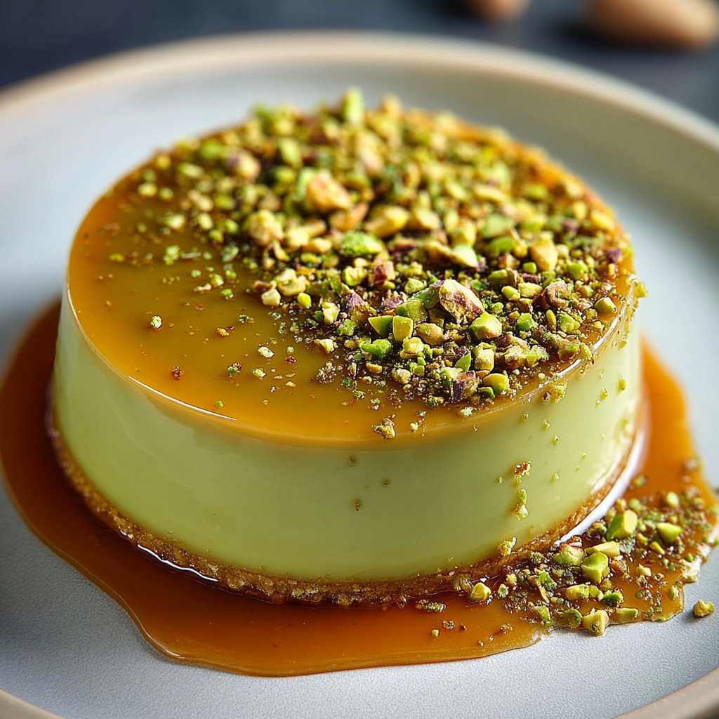 Flan de Pistacho Cremoso e Irresistible