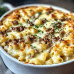 Gratin de Coquillettes a la Raclette y Carne Picada
