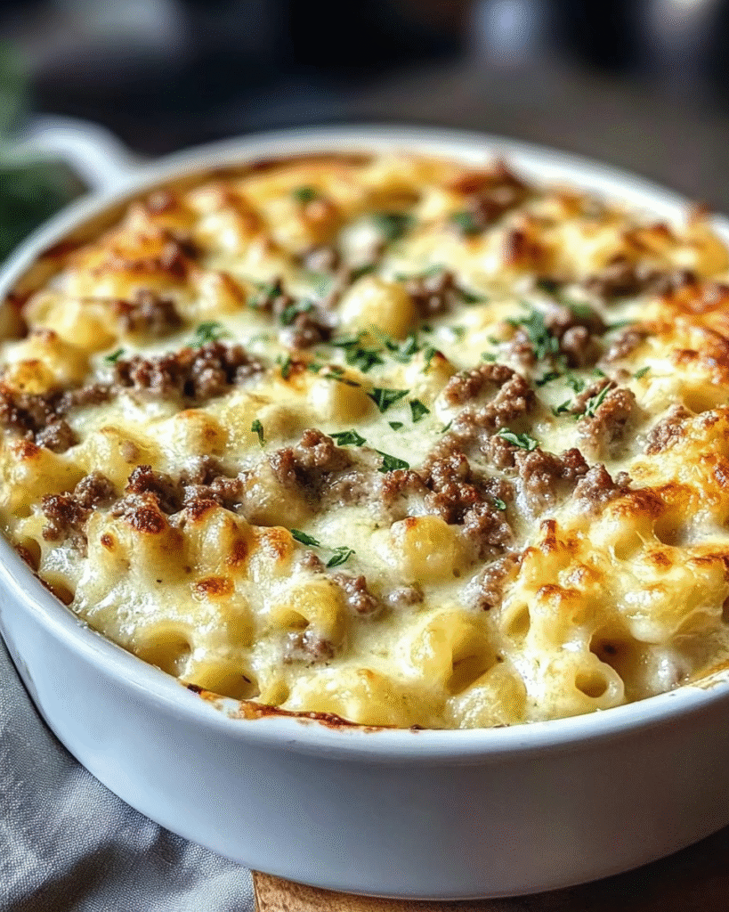 Gratin de Coquillettes a la Raclette y Carne Picada