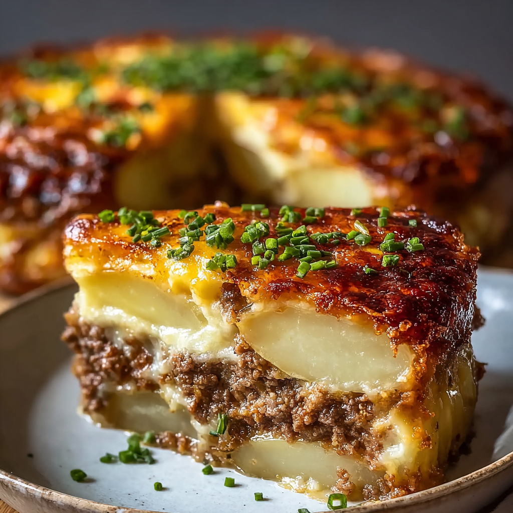 Gratin de papas y carne molida reconfortante y sabroso